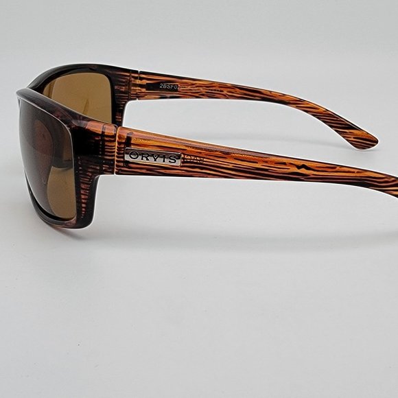 *SOLD* Orvis Backwater Brown Stripe Frame Polarized Amber Brown Lens Sunglasses - Picture 3 of 12